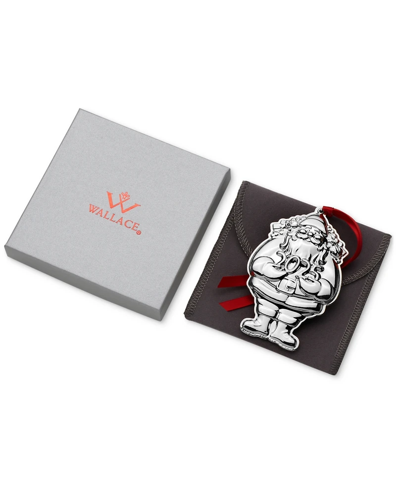Wallace 2025 Sterling Silver Santa Ornament, 9th Edition