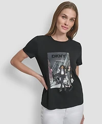 Dkny Women's Girls Dumbo Conversational Short Sleeve T-Shirt