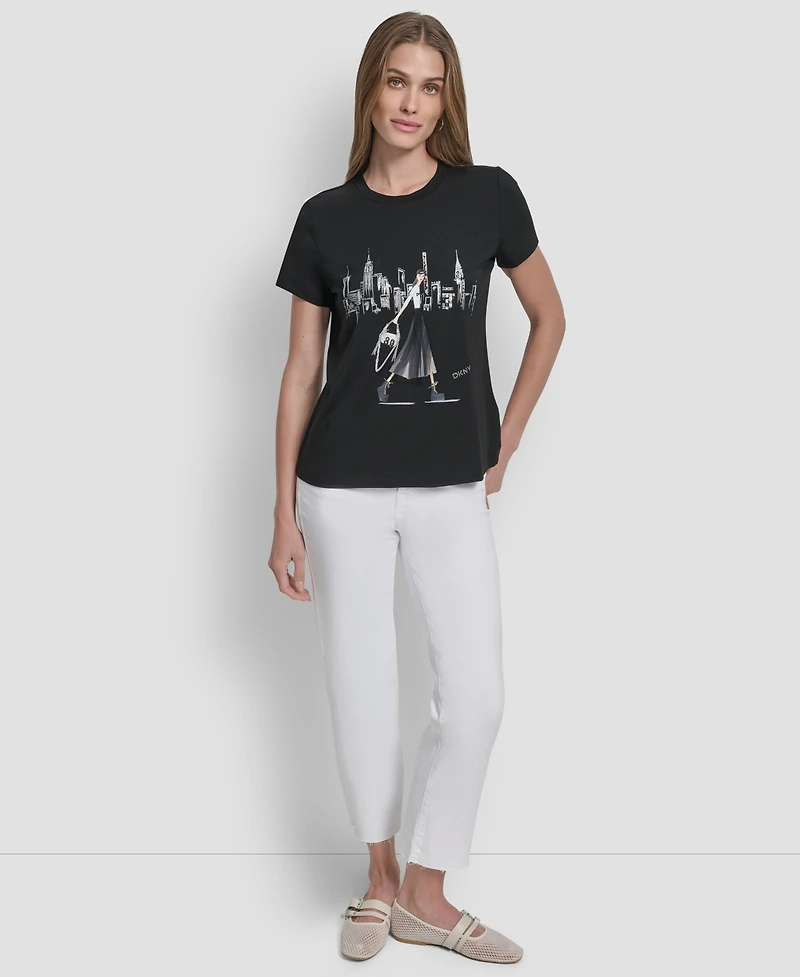 Dkny Women's Nyc Skyline Conversational T-Shirt