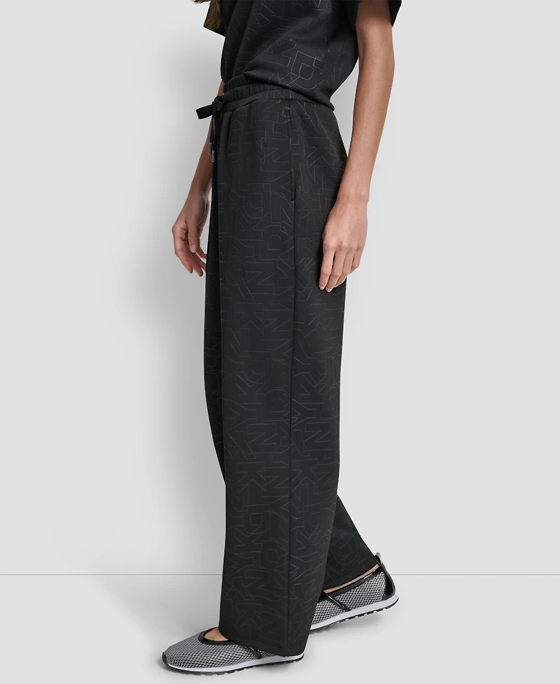 Dkny Women's Debossed Logo Pull-On Pants
