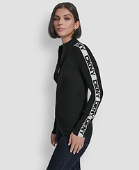 Dkny Women's Quarter Zip Mock Neck Sweater