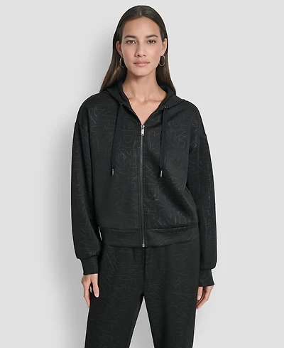Dkny Women's Long-Sleeve Scuba Zip-Up Hoodie