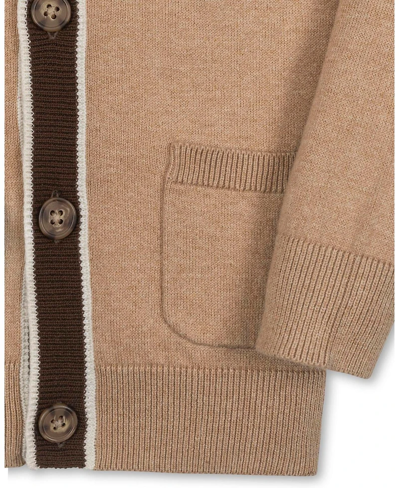 Hope & Henry Boys Organic Long Sleeve Tipped Cardigan Sweater