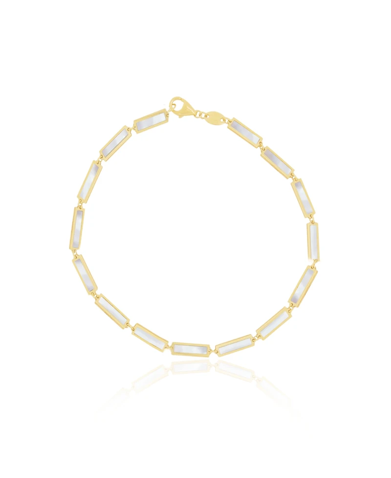 The Lovery Mother of Pearl Bar Bracelet 14K Gold