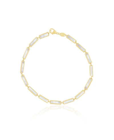 The Lovery Mother of Pearl Bar Bracelet 14K Gold