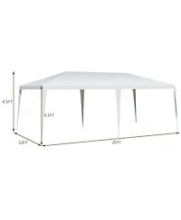 Mecale Awning Tent, Outdoor Gazebo, Canopy with Sturdy Steel Frame, Easy Assembly Large Shelter