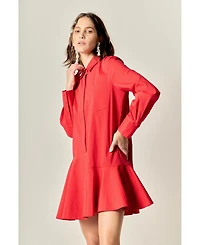 English Factory Women's Collar Flare Skirt Dress