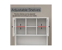 Casainc Tall Tilt-Out Laundry Cabinet with 2 Compartments and Adjustable Shelves