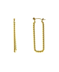 Rebl Jewelry Rectangle Twist Hoop Earring