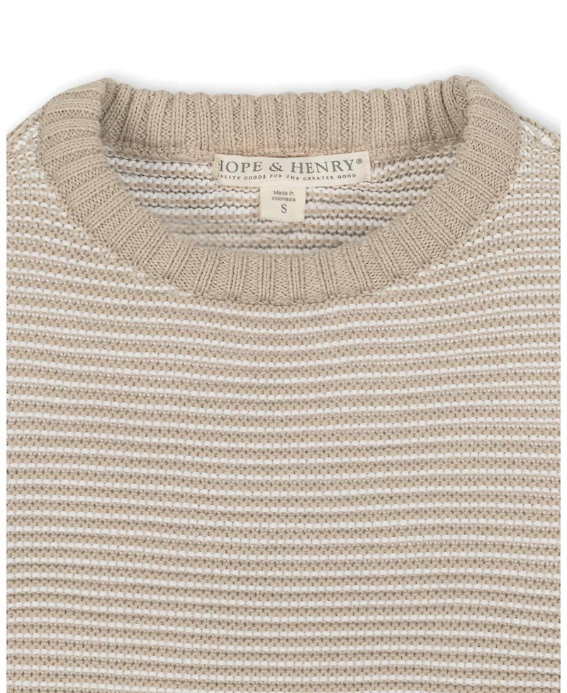 Hope & Henry Little and Big Boys' Organic Long Sleeve Crewneck Pullover Sweater