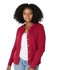 Hope & Henry Women's Organic Chevron Stitch Cardigan Sweater