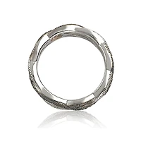 Suzy Levian Sterling Silver Cubic Zirconia Crossover Eternity Band