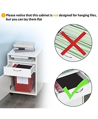 Homcom Rolling File Storage Cabinet Document Shelf Drawer Home Office