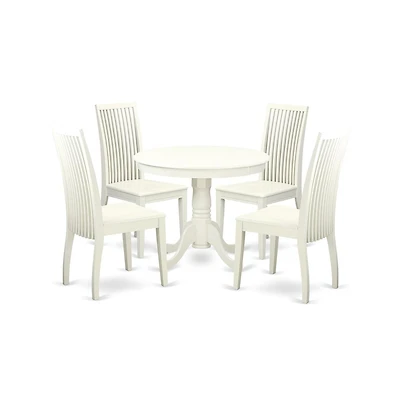 East West Furniture Dining Room Set Linen White
