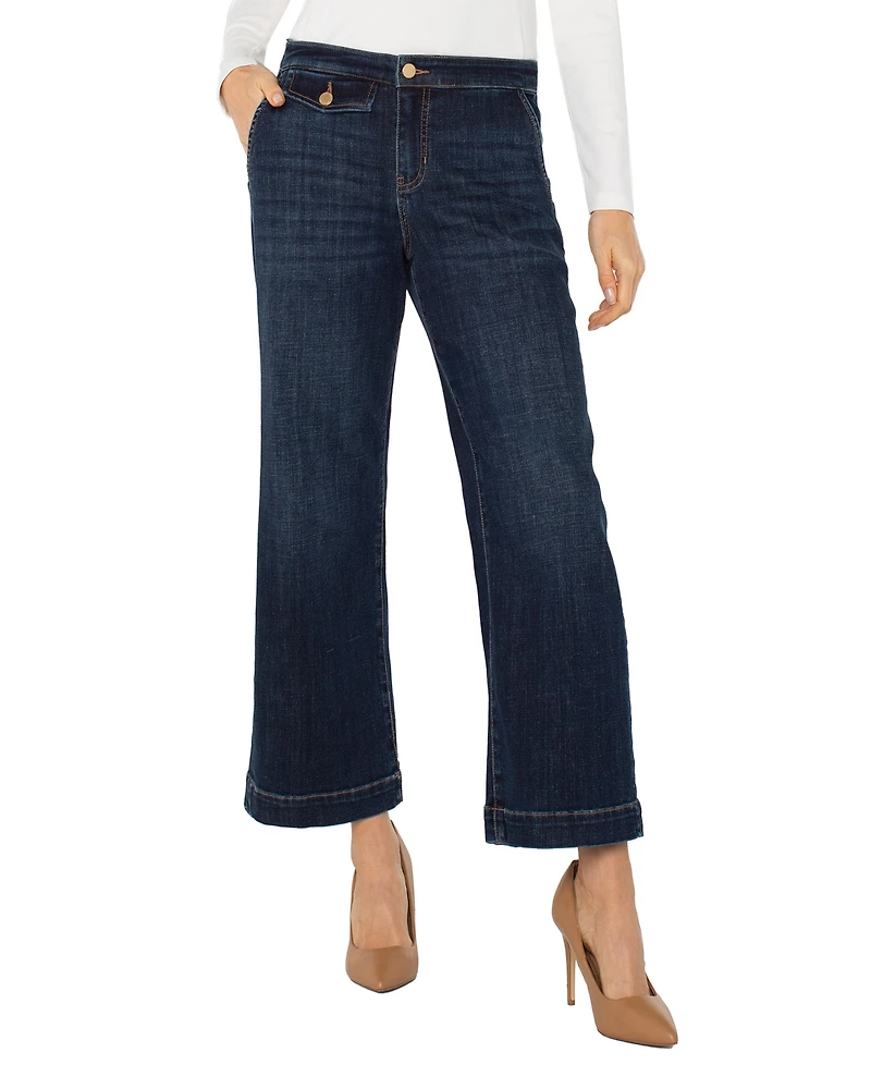 Liverpool Los Angeles Women's Cropped Stride Wide Leg Jeans