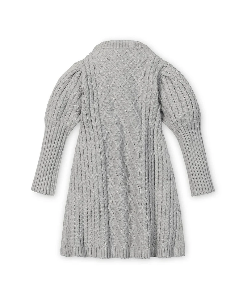 Hope & Henry Big Girls Organic Long Sleeve Mock Neck Button Placket Sweater Dress