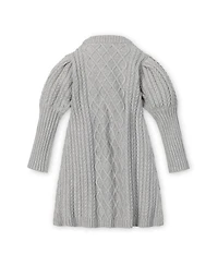 Hope & Henry Big Girls Organic Long Sleeve Mock Neck Button Placket Sweater Dress