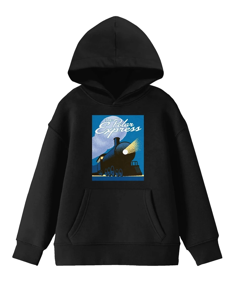 The Polar Express Vintage Poster Boy's Black Hoodie-Small
