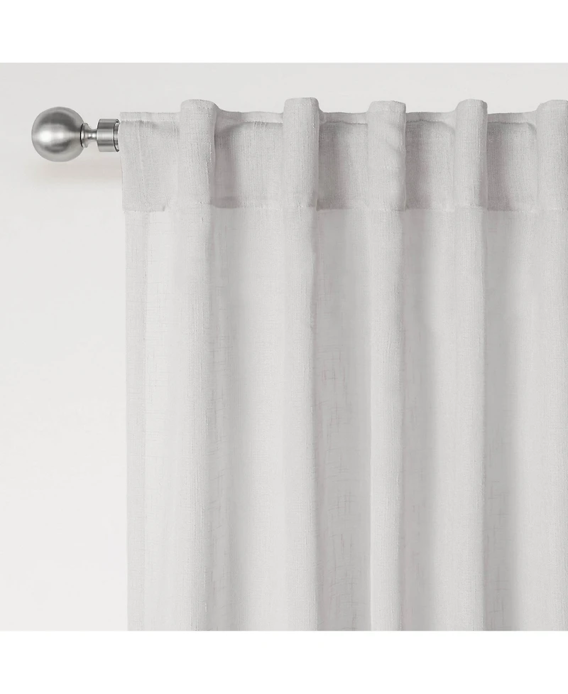 Awesome Home Textured Double Ruffle Rod Pocket Curtains Pair
