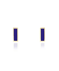 The Lovery Lapis Bar Stud Earrings 14K Gold