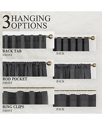 Awesome Home Cotton Blend Light Filtering Back Tab Curtains (2 Panels), 52"x108"