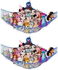 Lilly's Love Toddler Stuffed Animal Net Hammock, Jumbo Extra Large Corner Hanging Toy Storage Organizer, White, 2 Pack