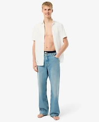 Lacoste Men's 3-Pack Regular Fit Big Croc Logo Boxer Briefs