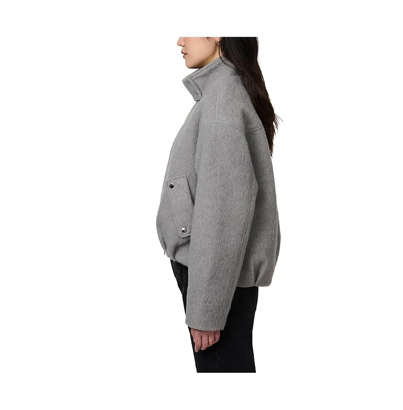 Bernardo Women's Pleated Hem Bomber