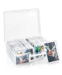 Sorbus Clear Durable Box with 16 Cases (4" x 6") Organizers and Storage Cases - Great for Photo Organization and Craft Storage