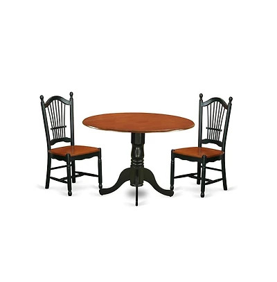 East West Furniture Dining Room Set Black & Cherry