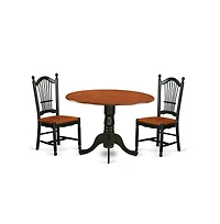 East West Furniture Dining Room Set Black & Cherry