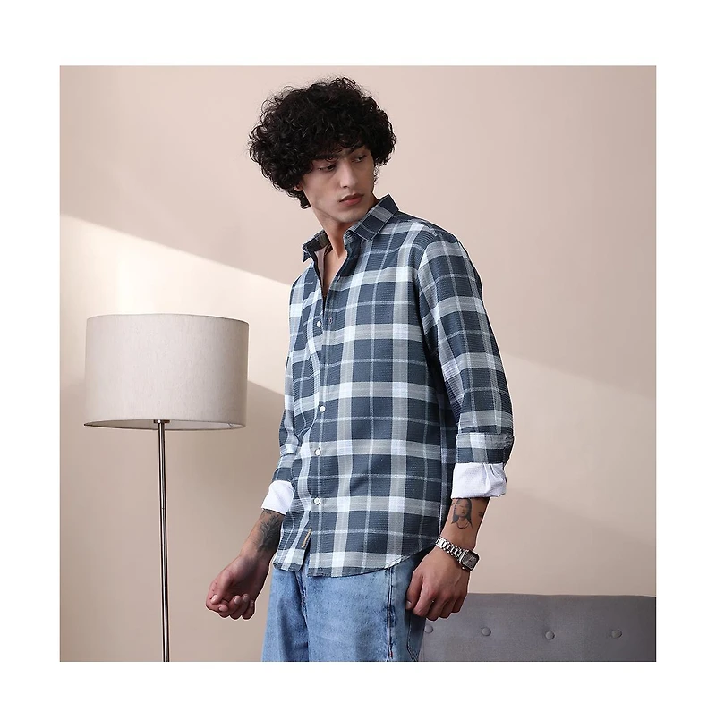 Campus Sutra Men's Tartan Plaid Shirt