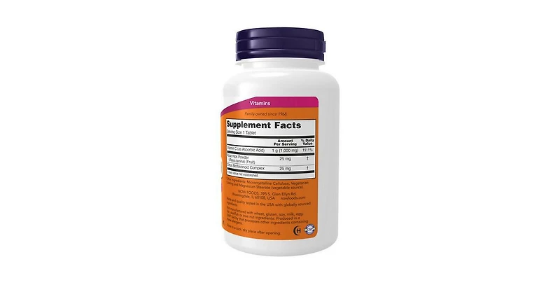 Now Foods Vitamin C-1000, With rose hips, 100 Tabs