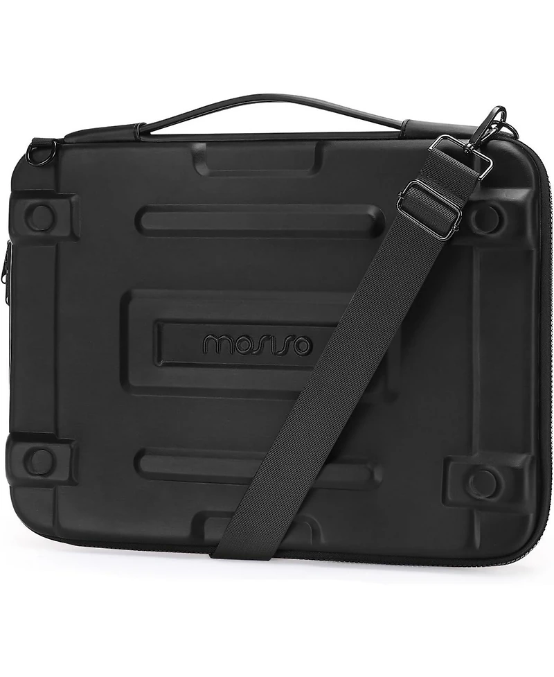 Mosiso Black Hard Shell Laptop Sleeve - 15.6"/16" Abstract Geometric Waterproof Case with Strap for MacBook/Hp/Dell/Lenovo/Asus