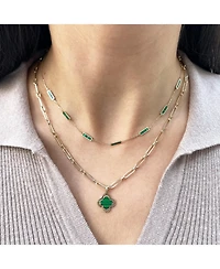 The Lovery Malachite Bar Chain Necklace 14K Gold
