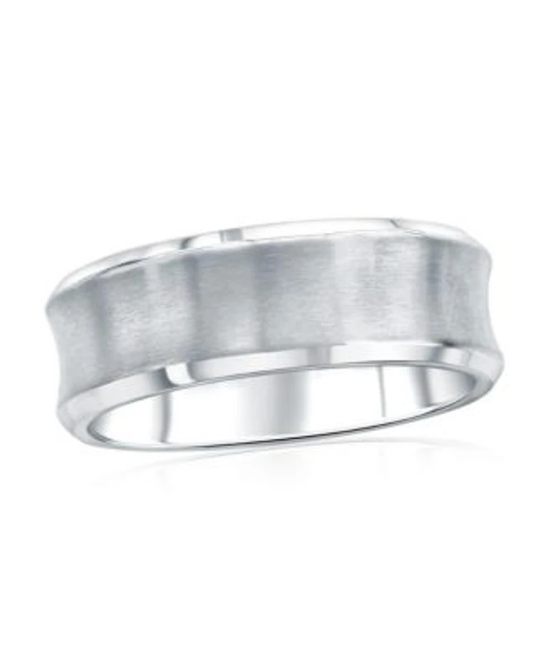Stainless Steel Brushed Polished Curved Ring