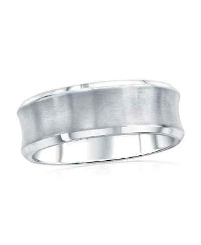 Stainless Steel Brushed Polished Curved Ring