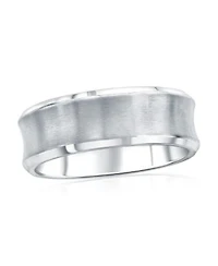 Stainless Steel Brushed Polished Curved Ring