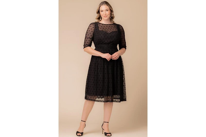 Kiyonna Plus Vita Mesh Cocktail Dress