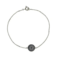 Suzy Levian Sterling Silver Sapphire & Created White Circle Bracelet