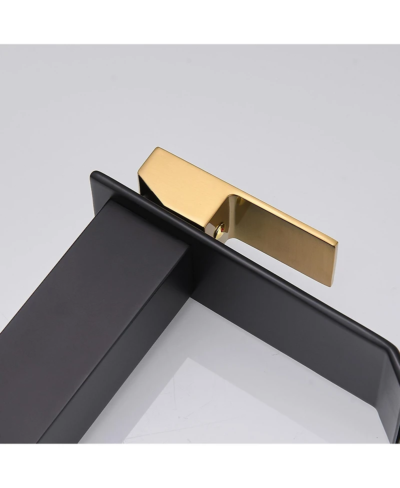 Waterfall Single Hole Single-Handle Low-Arc Bathroom Faucet With Supply Line Brushed Gold