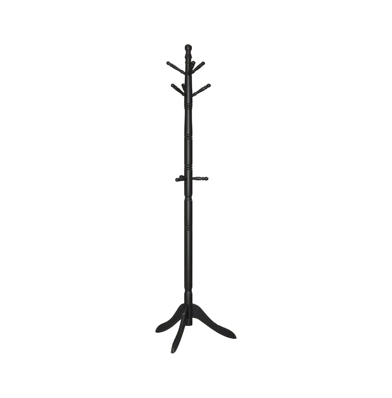 Slickblue Adjustable Height Solid Wood Coat Rack with 10 Hooks for Entryway or Office