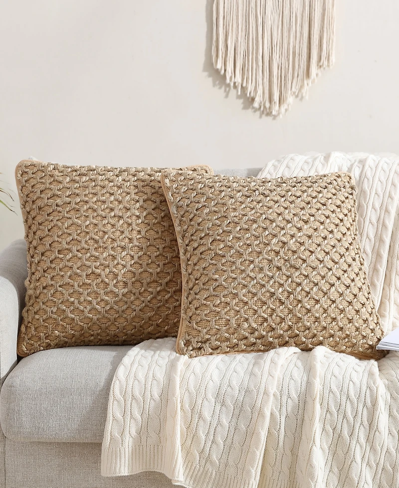 Boho Living Jada Jute 2-Pc. Decorative Pillows Set, 18" x