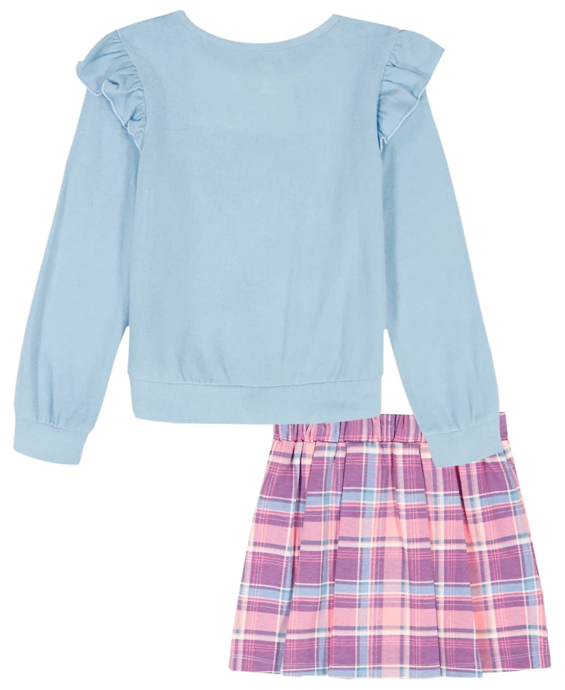 Kids Headquarters Toddler and Little Girls 2-Piece Printed Skirt Top Set