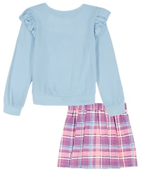Kids Headquarters Toddler and Little Girls 2-Piece Printed Skirt Top Set