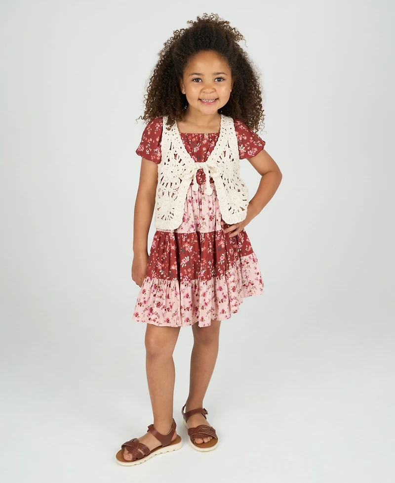 Rare Editions Toddler and Little Girls Patchwork Dress
