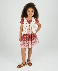 Rare Editions Toddler and Little Girls Patchwork Dress