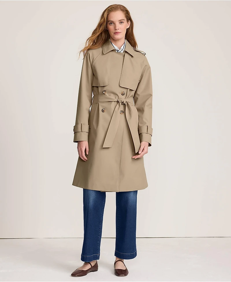 Lands' End Women's Squall Waterproof Modern Trench Raincoat