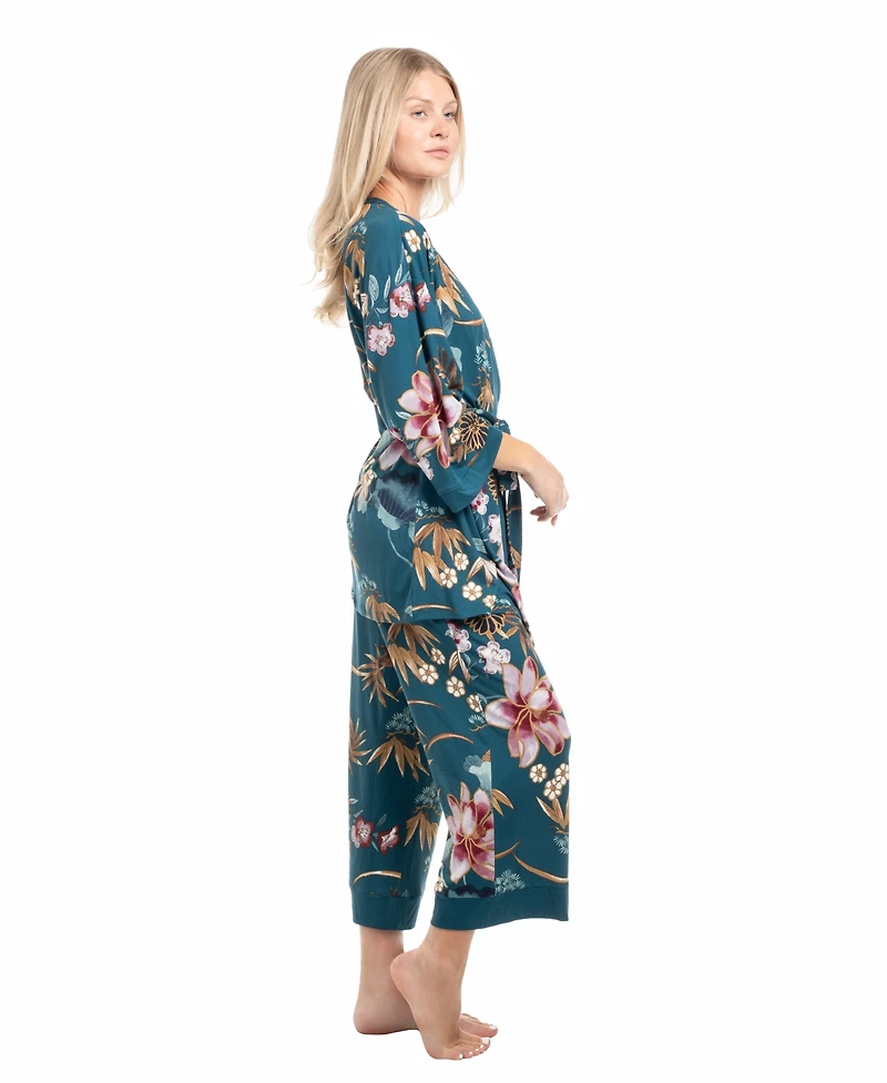 Linea Donatella Women's Knit Mihoko 3Pcs Travel and Sleep Pajama Set