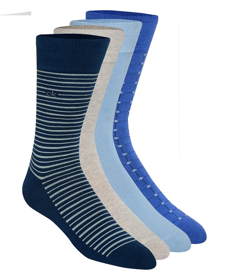Calvin Klein Men's 4-Pack Assorted Crew Socks Set